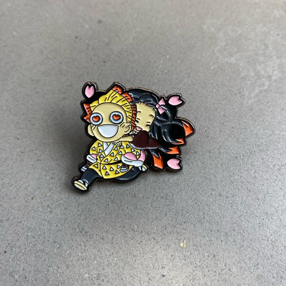 Demon Slayer Zenitsu & Nezuko Brooch Enamel Pin Lapel Metal Badge Anime Cartoon